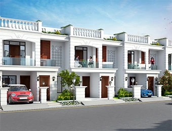 Premium row houses at Sarthak Elite 27 featuring modern 3 bhk row house in indore with stylish elevation and parking