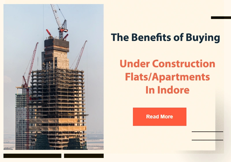 Residential building under construction in Indore representing early stage property investment and upcoming housing development