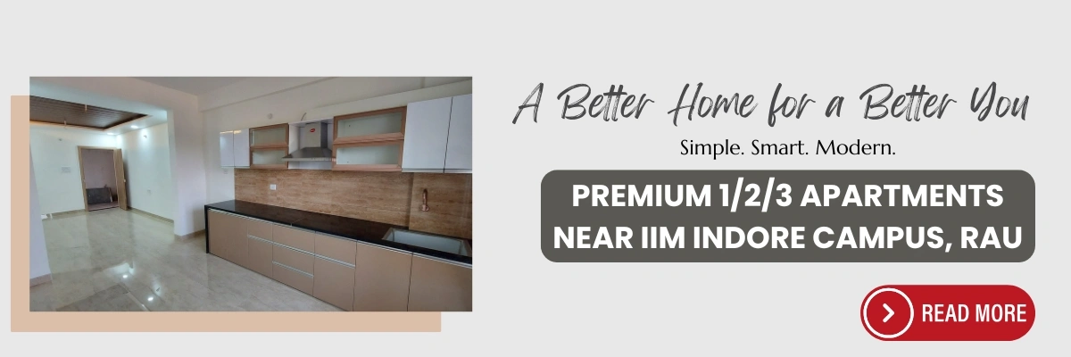 Premium 1, 2 and 3 BHK apartments in Rau Indore near IIM campus with modern interiors and comfortable living