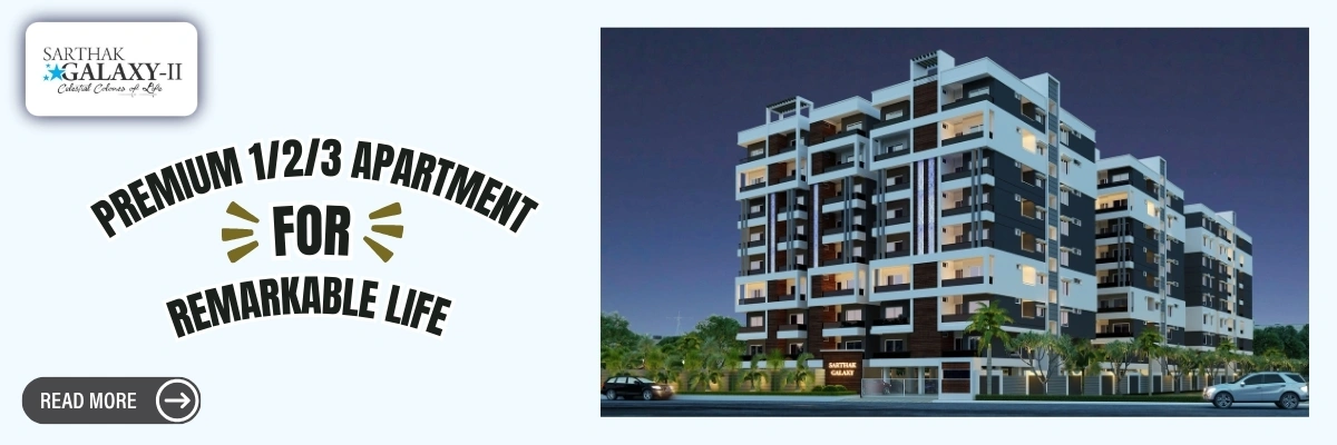 Sarthak Galaxy II apartment building in Rau Indore offering premium 1, 2 and 3 BHK flats with modern design
