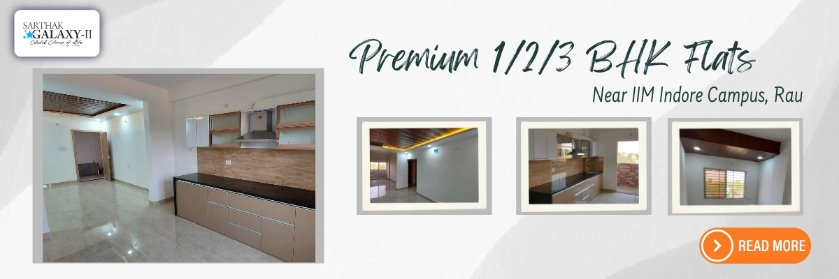 1 2 3 BHK apartments in Rau Indore near IIM with modern kitchen and functional layout for comfortable living