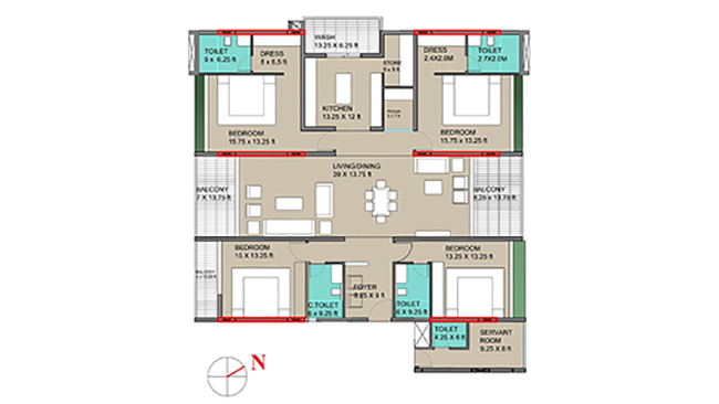 Front Flat 1 - 5 BHK