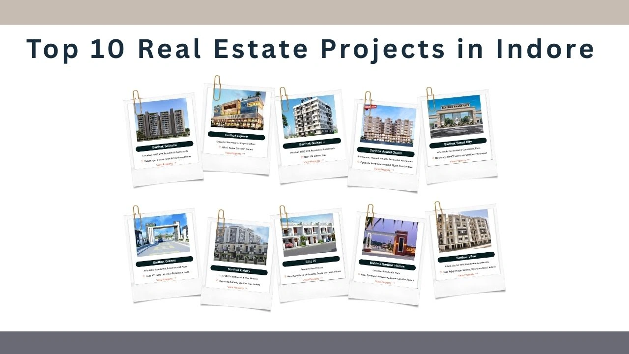 Top 10 real estate projects in Indore including residential, commercial and plotted developments for investment
