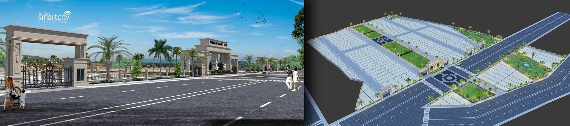 Eco friendly township in Pithampur offering sustainable plots with green living, clean environment and smart city infrastructure