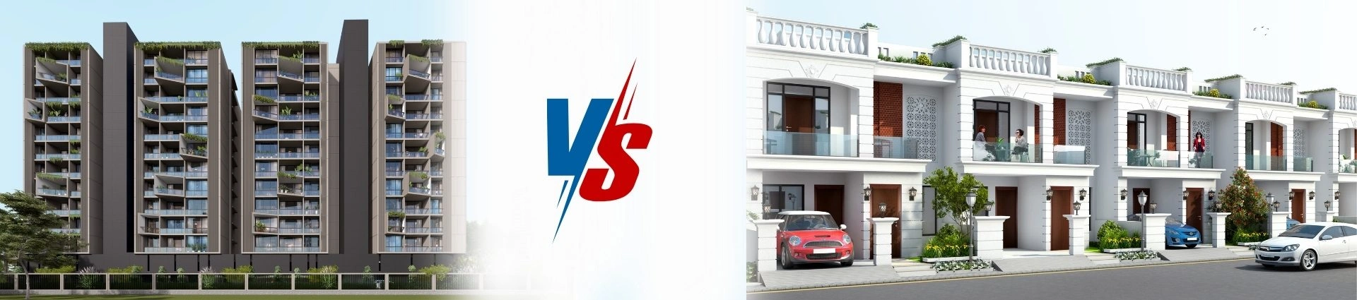 4 BHK flat vs villa comparison in Indore showing space, cost, privacy and lifestyle differences for homebuyers