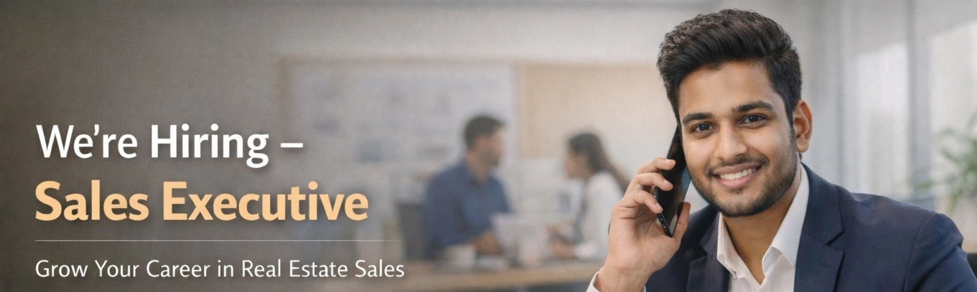 Sales Executive jobs in Indore for a real estate marketing company with an office-based role and no field activity