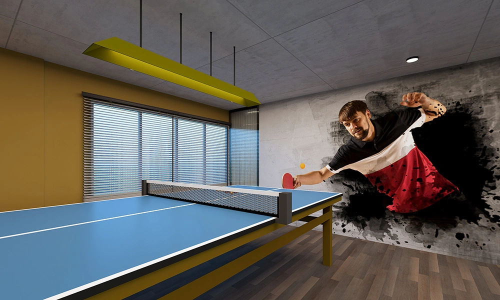 Recreational zone with table tennis facility at Sarthak Solitaire clubhouse