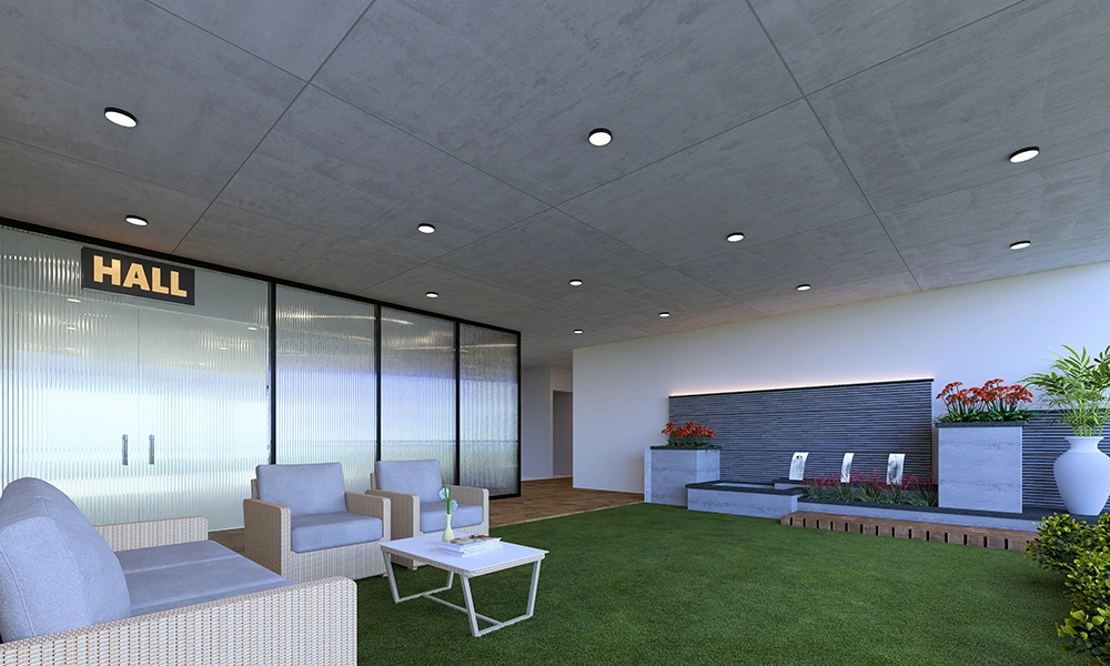 Indoor lounge and meeting space at Sarthak Solitaire clubhouse