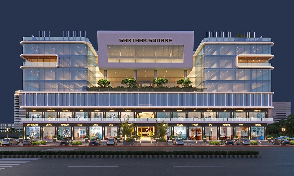 Sarthak Square premium office spaces in Super Corridor with modern design