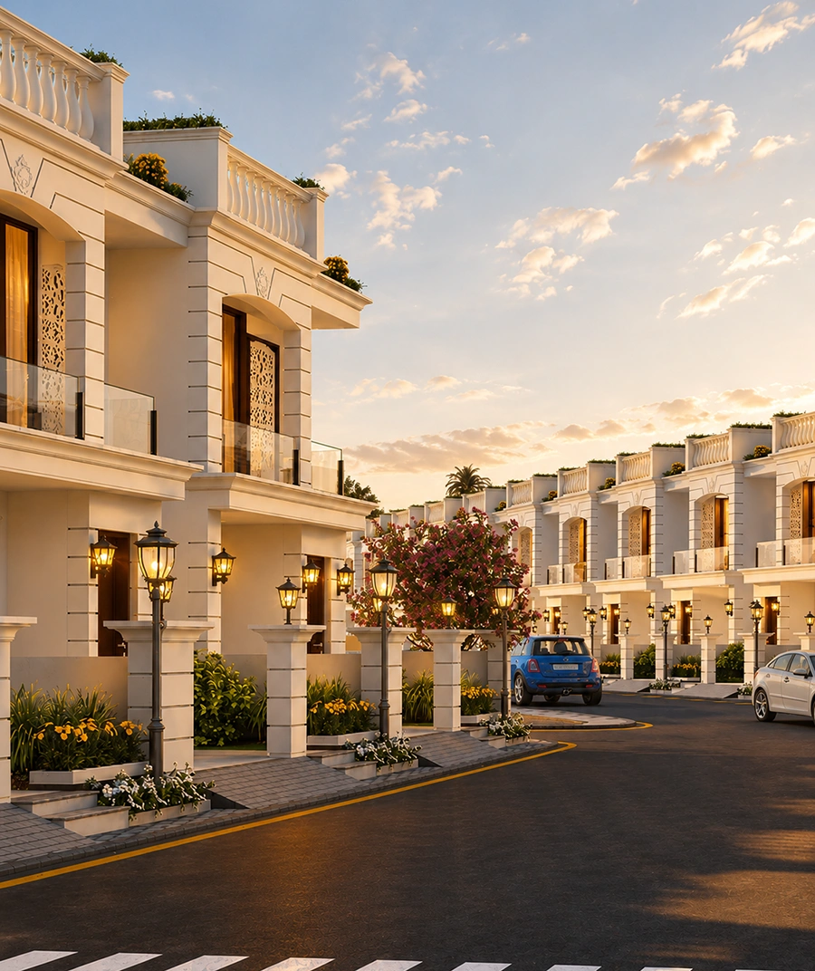 Elite 27 premium row houses near Symbiosis University Super Corridor Indore offering modern independent living homes