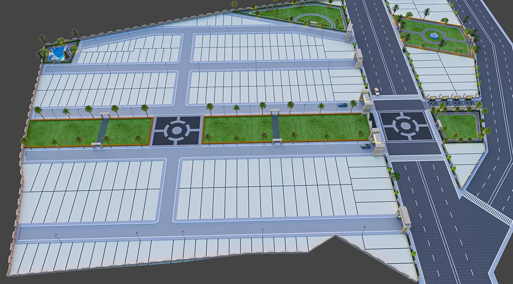 Aerial view of Sarthak Smart City layout